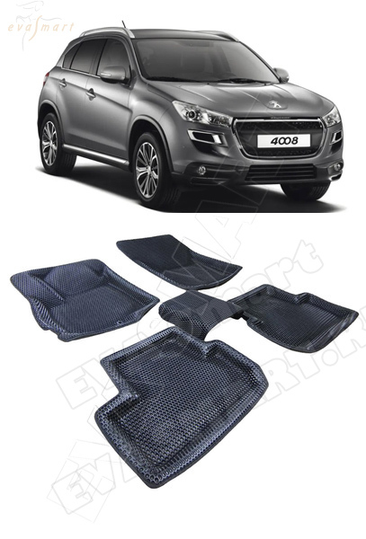 Ковры салонные Peugeot 4008 пресс борта 2012 - 2017