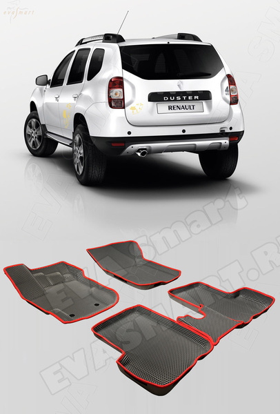 Ковры салонные Renault Duster I рестайлинг пресс борта 2015 - 2021