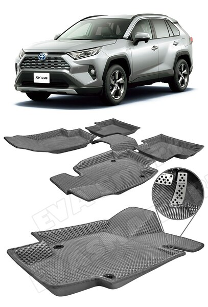 Toyota RAV4 V (XA50) нижняя педаль пресс борта 2019 - н.в. АКПП коврики EVA Smart