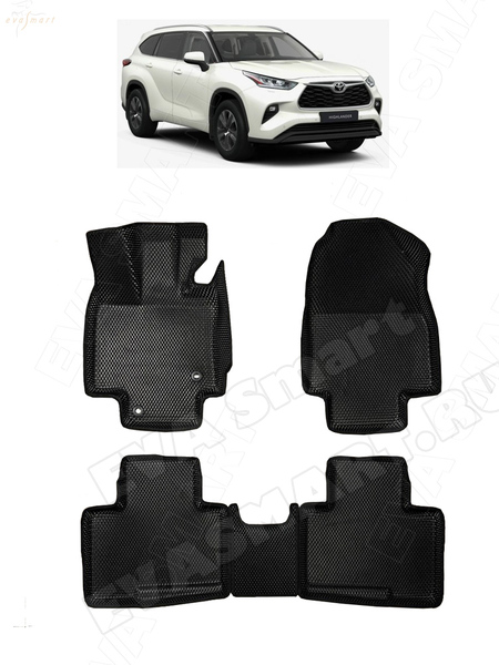 Ковры салонные Toyota Highlander IV (U70) 5мест пресс борта 2019 -