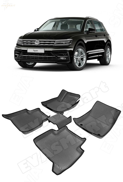 Ковры салонные Volkswagen Tiguan II пресс борта 2016 -